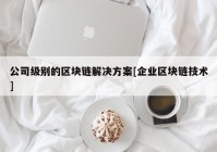 公司级别的区块链解决方案[企业区块链技术]