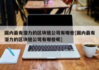 国内最有潜力的区块链公司有哪些[国内最有潜力的区块链公司有哪些呢]