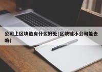 公司上区块链有什么好处[区块链小公司能去嘛]