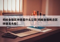 蚂蚁金服区块链是什么公司[蚂蚁金服概念区块链龙头股]